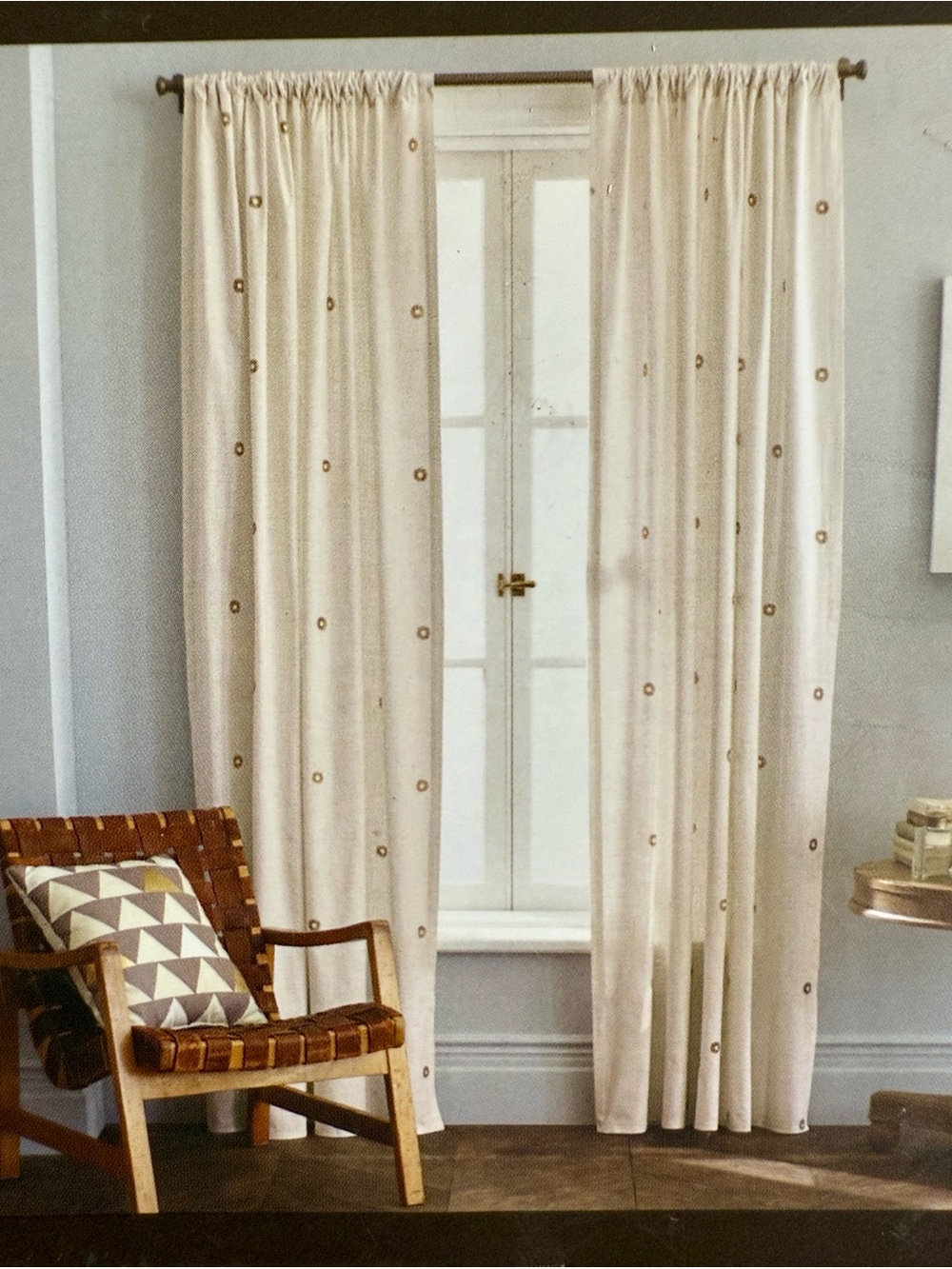 Nate Berkus Metallic Gold Window Curtain Panel (2 Panels) - Picture 2 of 7